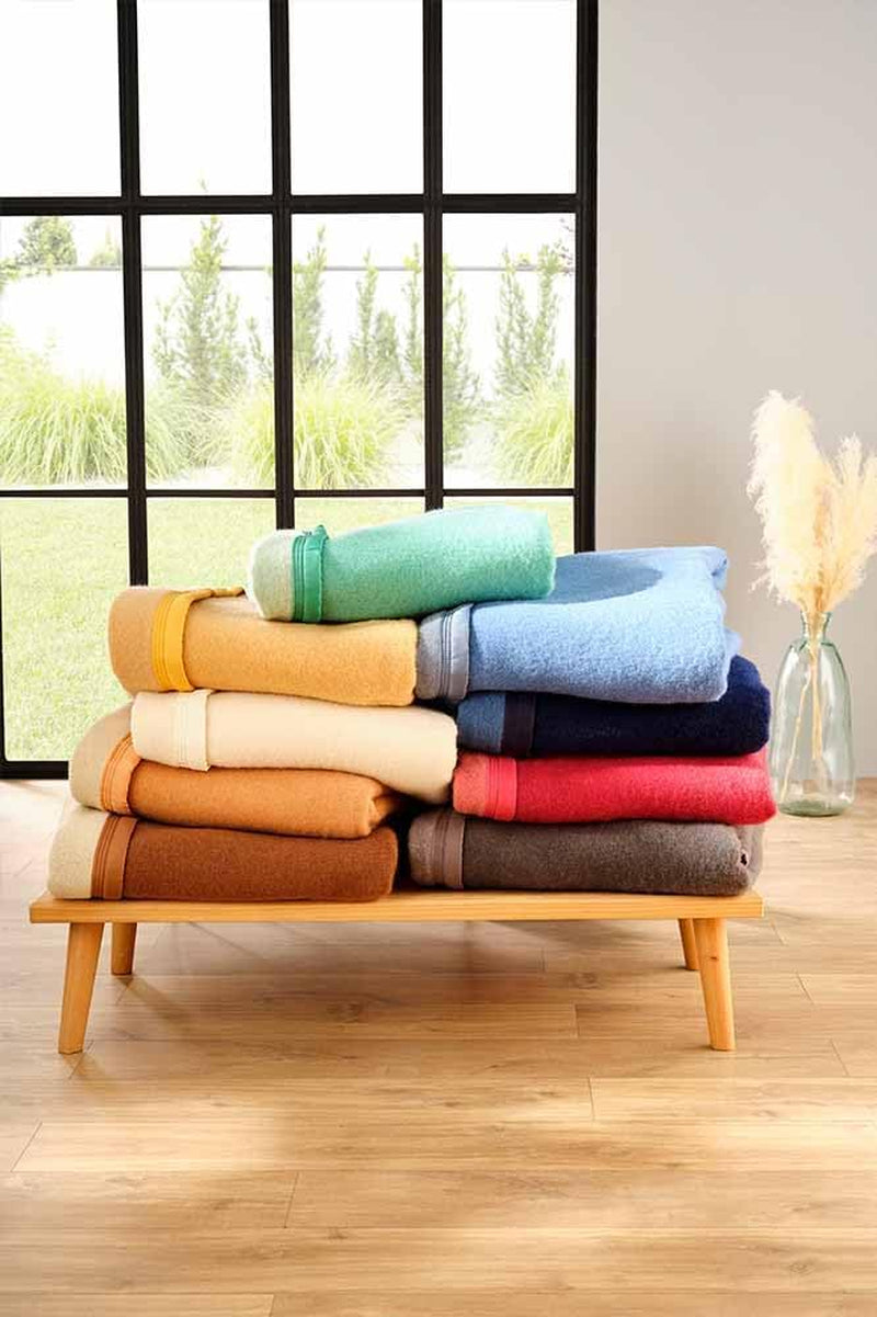 Poyet Motte AUBISQUE Decke Wolle Aber/Champagner, Wolle, Erbsen/Champagner, 240X180 cm Bettdecken und Steppdecken Naty Shop 240X180 cm