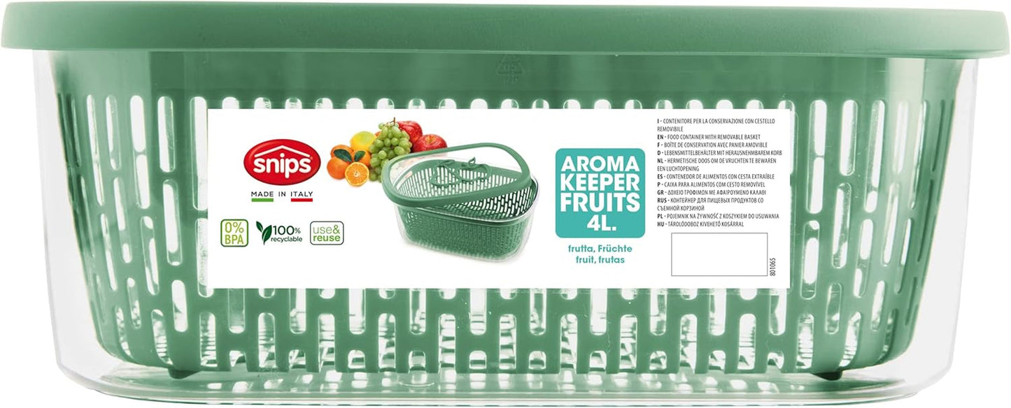 Säge zum Konservieren von Fruchtaroma, Kunststoff, grün, 4 LT – rechteckige Lebensmittelaufbewahrungsboxen Naty Shop