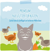 MjAMjAM – Premium Nassfutter für Katzen – Zarte Ente und Geflügel mit köstlichen Karotten, 1 Packung (1 x 400 g), getreidefrei mit extra Fleisch
