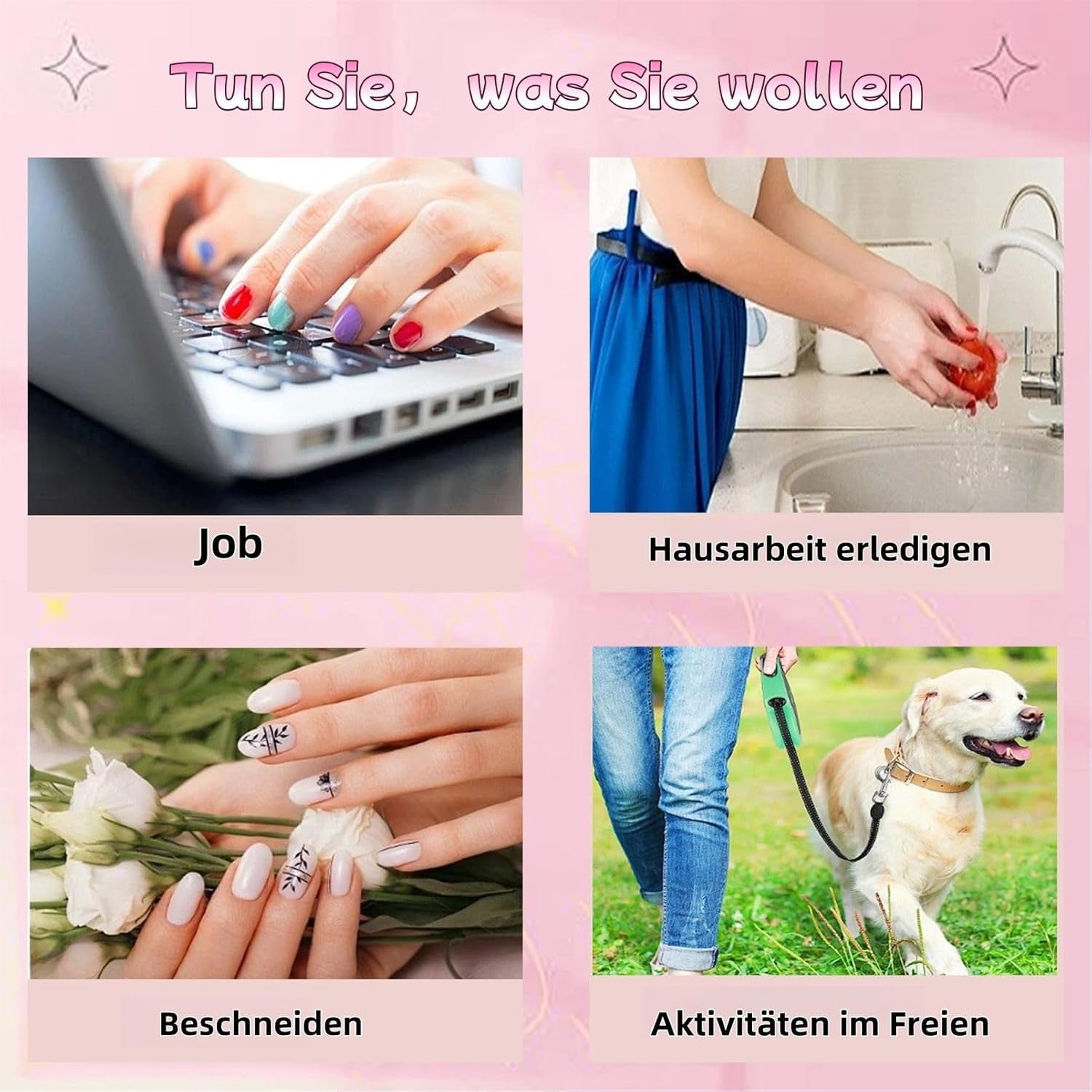 24 Stück rosa einfarbige künstliche Nägel, selbstklebend, neutrale künstliche Nägel, mittelgroß, quadratisch, weiches Gel für Frauen, DIY, vollständige Abdeckung, glitzernde künstliche Nägel