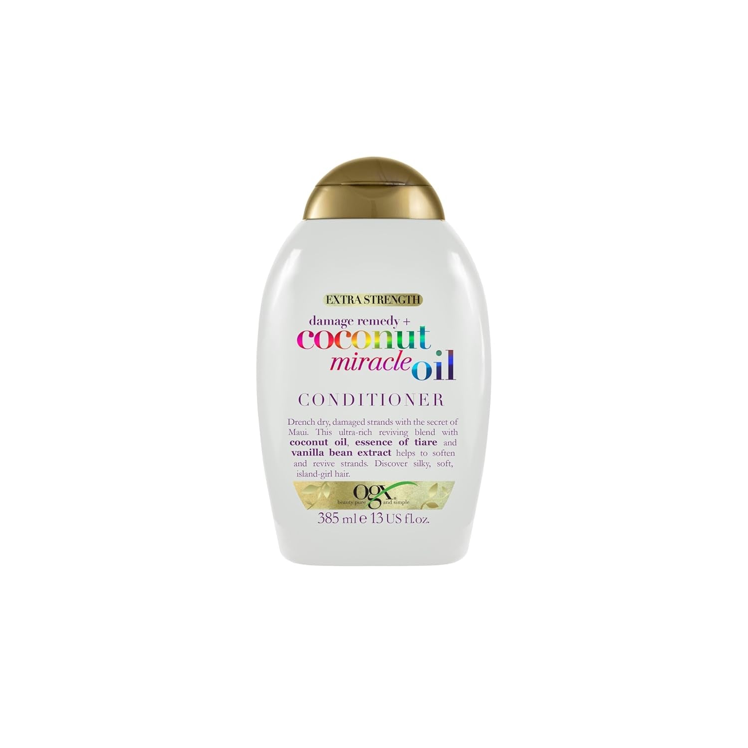 OGX Coconut Miracle Oil Conditioner, Feuchtigkeitsspendender Conditioner für die Haarpflege mit Kokosnussöl, 385 ml Haarpflege OGX Conditioner