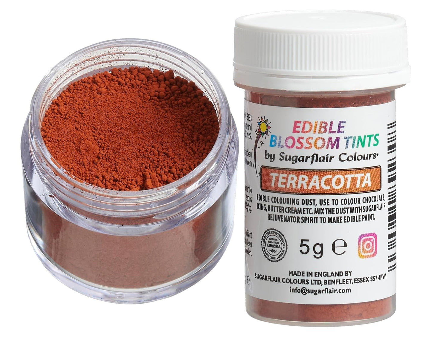 Sugarflair Blossom Tint Dust Terrakotta-Lebensmittelfarbpulver – Lebensmittelfarbpulver für Kuchendekorationen, Fondant, Glasur, Schokolade, Buttercreme, Macarons und mehr – 5 g