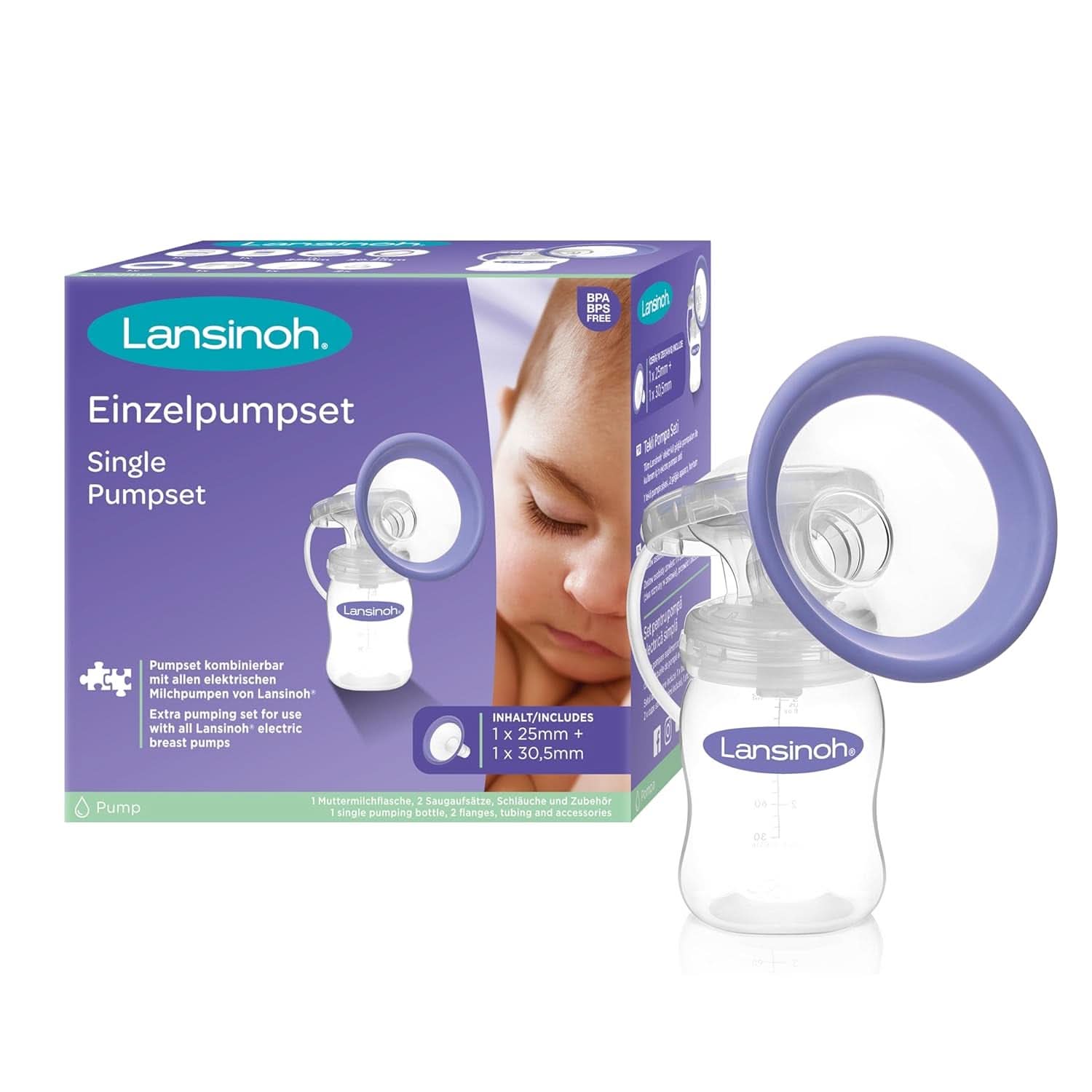 Lansinoh Pump Set - Wartungs-/Ersatzteilset für elektrische Milchpumpen Zubehör Essen und Stillen Bebe Naty Shop