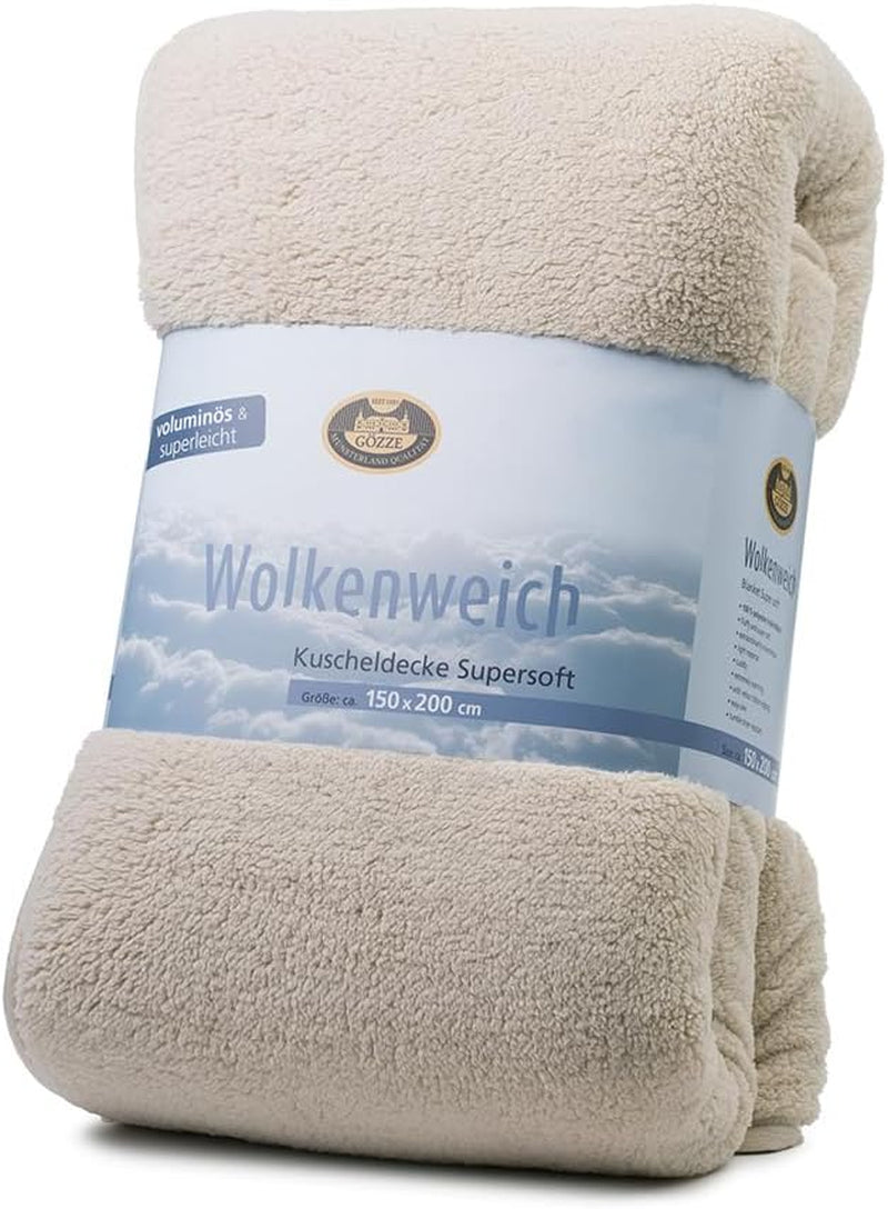 Gözze - Cloud weiche Kuscheldecke, Schaffellimitat, 100 % Polyester (Mikrofaser), 150 x 200 cm - Camel Bettdecken und Steppdecken Naty Shop Camel