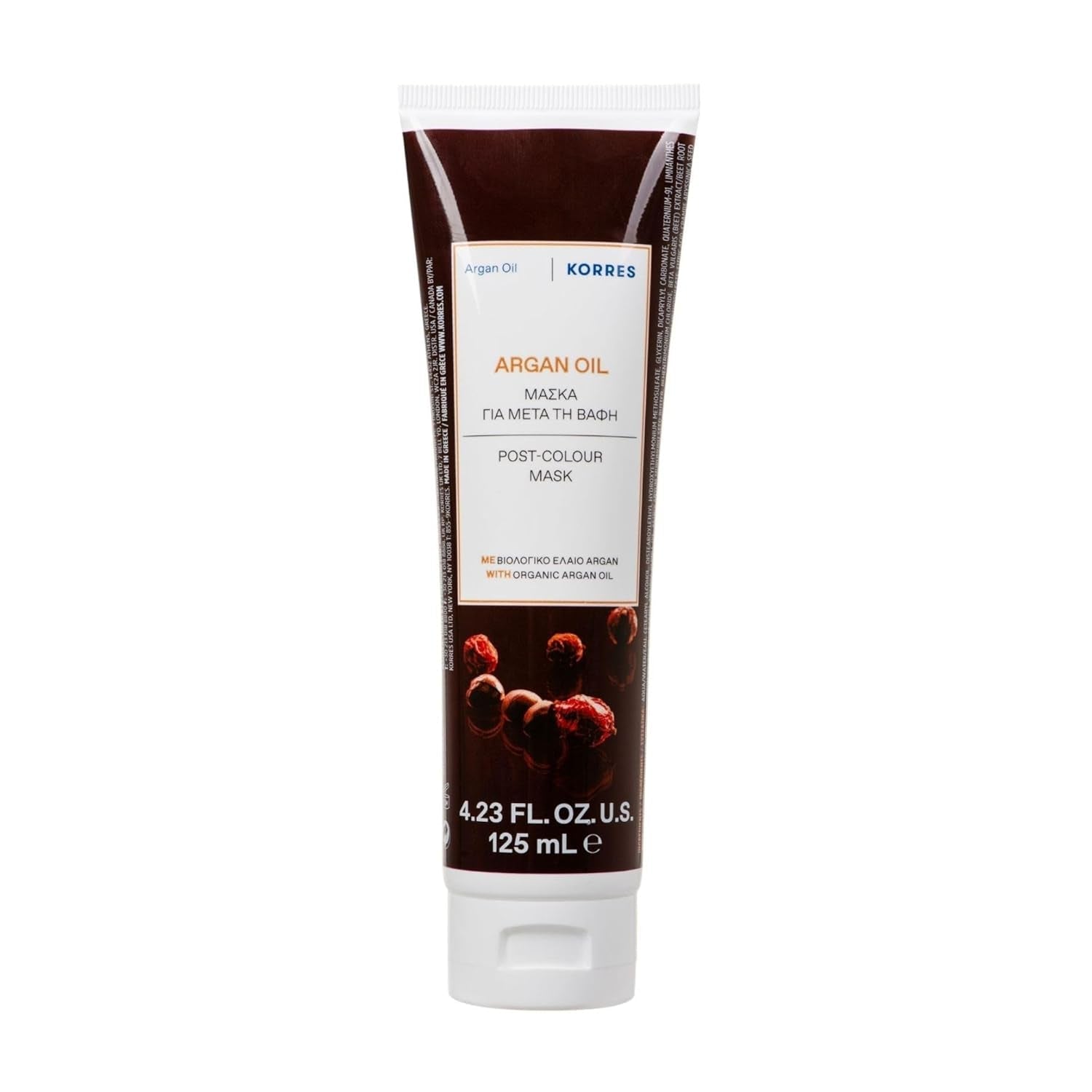 KORRES ARGAN OIL Haarmaske, pflegende Maske mit Arganöl, Sheabutter und Weizenprotein, ideal für coloriertes Haar, vegan, 125 ml Naty Shop Haarmaske Standardtitel