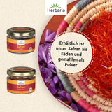 Herbaria Safran-Fäden bio 0,5g im Glas – Bio Safran-Fäden aus dem berühmten Safran-Ort Taliouine in Marokko – Safranfäden in Premium Bio-Qualität – Saffron Premium - Safran première catégorie