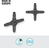 Gardena Micro-Drip-System - Querverbindung 4,6 mm (3/16 Zoll): Zubehör für Abzweigverteiler und Tropfleitungen, knickfreie Installation mit Easy & Flexible Verbindungstechnik (13214-20)