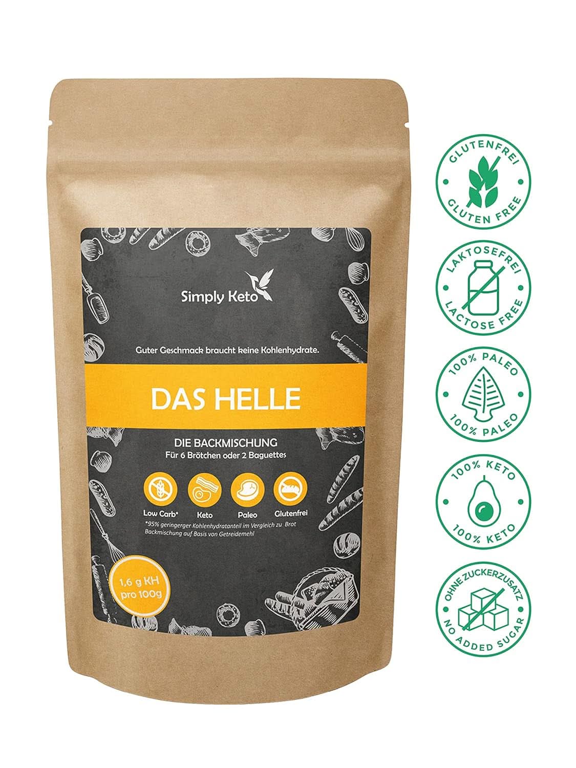 Simply Keto The Light Lower Carb* Brot, Mischung für glutenfreies Brot, 260 Gramm Kitchen Naty Shop
