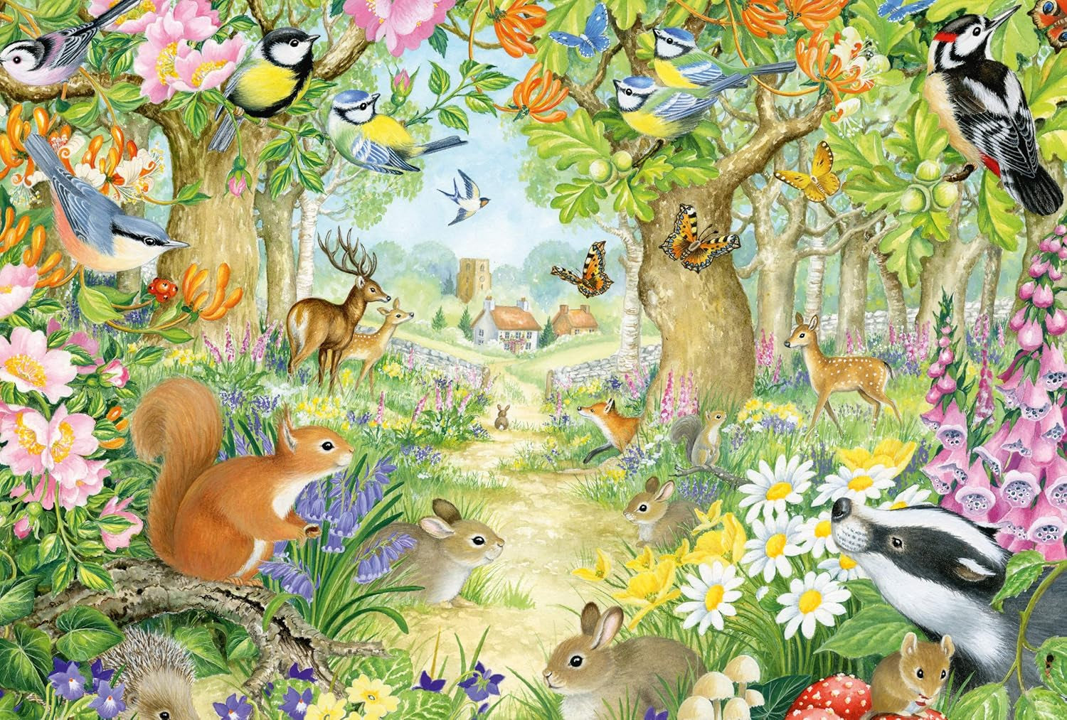 Schmidt Spiele 56370 Tiere im Wald, Puzzle für Kinder, 100 Teile Puzzle Naty Shop