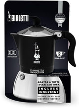 Bialetti Fiammetta Induktionskaffeemaschine, 2 Tassen (100 ml), für alle Herdarten geeignet, elegantes Design, schwarz