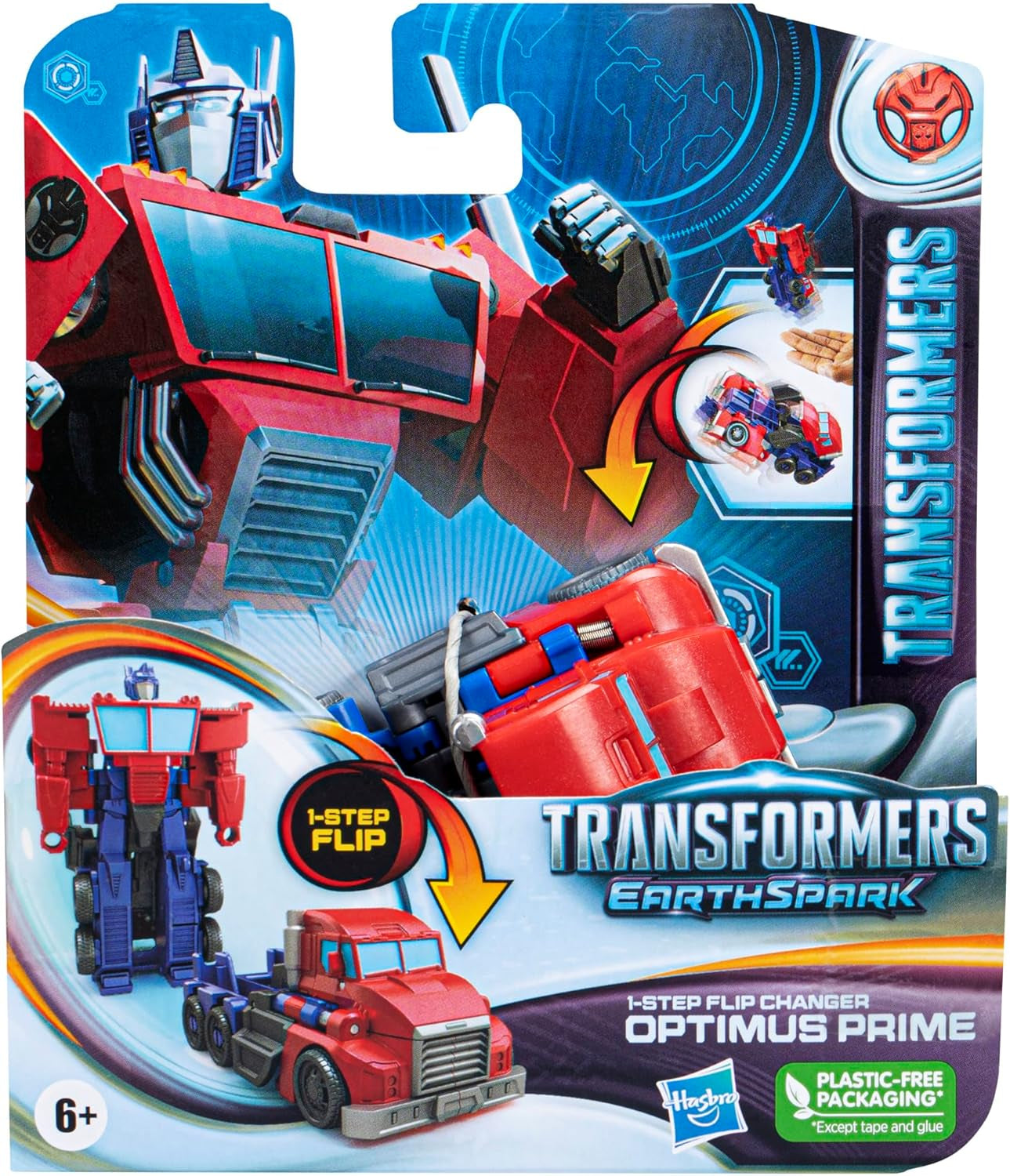 Transformers Earthspark 1-Step Flip Changer Optimus Prime Actionfigur (10 cm) Roboterspielzeug ab 6 Jahren Actionfiguren Naty Shop