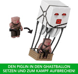 Mattel Minecraft Actionfiguren-Set, Ghast mit Feuerangriff, Lichter, Lärm, Starter und Projektil, Piglin-Krieger, inspiriert vom Film, JFB69. Actionfiguren Naty Shop