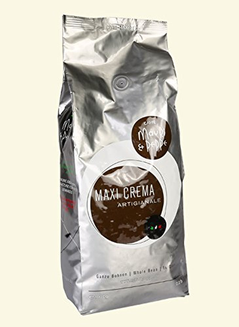 Maxi Crema 1000g ganze Kaffeebohnen – Original italienische Röstkunst für höchste Ansprüche! Kaffee, Cappuccino, Espresso, Latte Macchiato