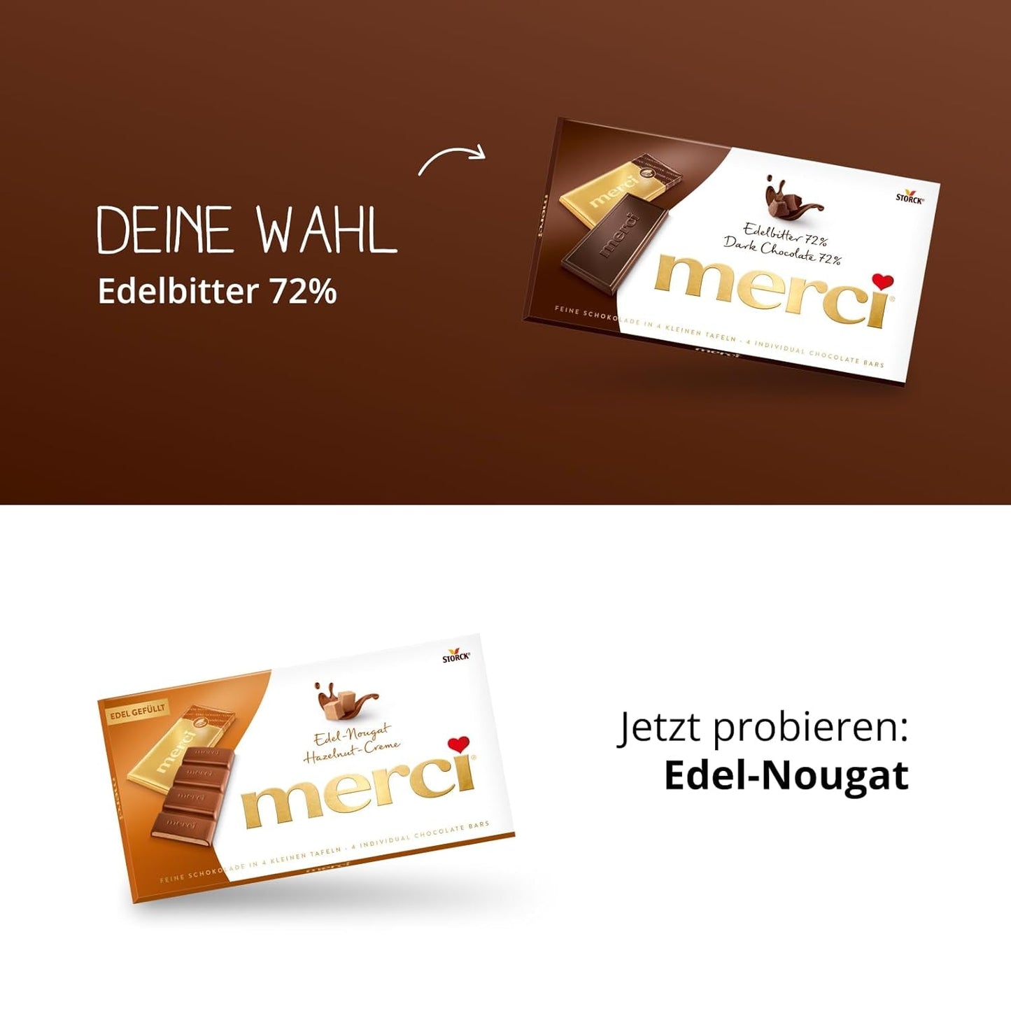 Dunkle Schokoladentafeln 72 % – 5 x 100 g – Feinste dunkle Schokoladenquadrate – Schokolade in Goldfolie verpackt