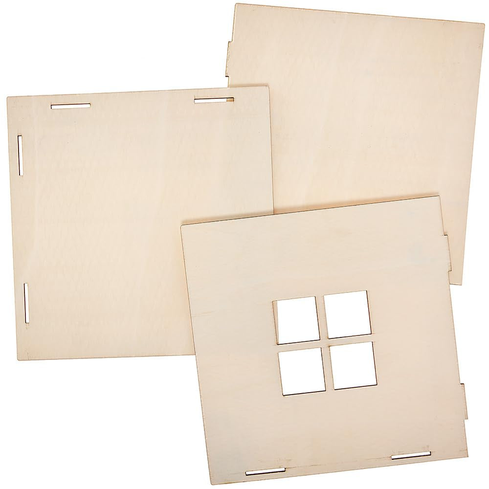 Baker Ross FN255 Mini-Puppenhaus-Set aus Holz – 1-teiliges Puppenhaus-Set für Kinder, DIY-Bastelset