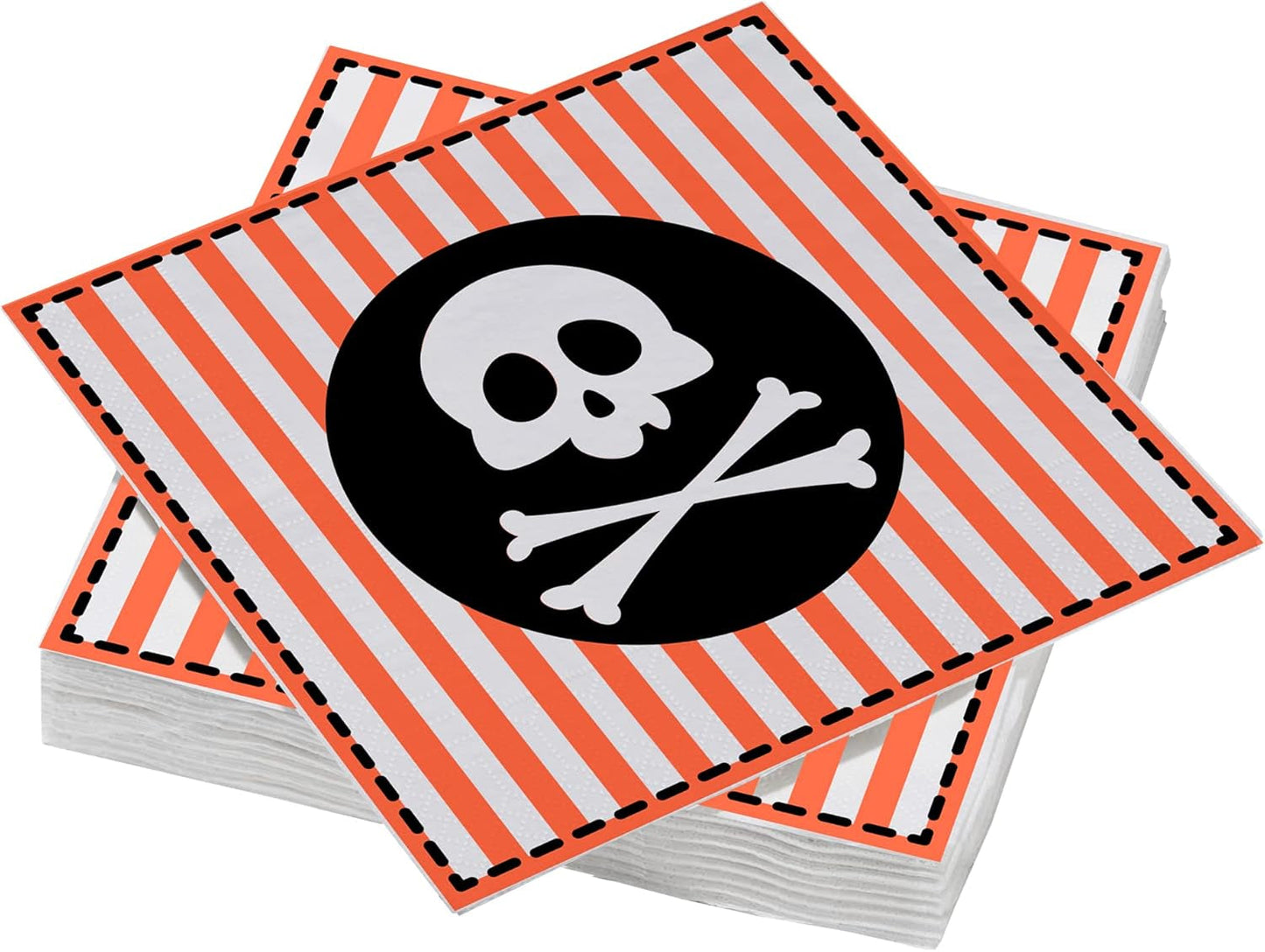 ARTS DE LA TABLE 20 Baumwollservietten, 33 x 33 cm, 3-lagig, Piratenflagge