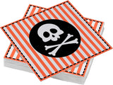 ARTS DE LA TABLE 20 Baumwollservietten, 33 x 33 cm, 3-lagig, Piratenflagge