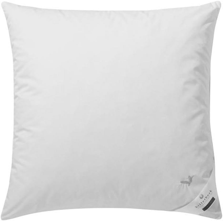 Billerbeck E04 Gold Edition 15 Kissen mit fester Unterstützung – 80 x 80 cm – allergikerfreundliches Daunenkissen mit weichem Bezug. Standardtitel für Standardkissen im Naty Shop