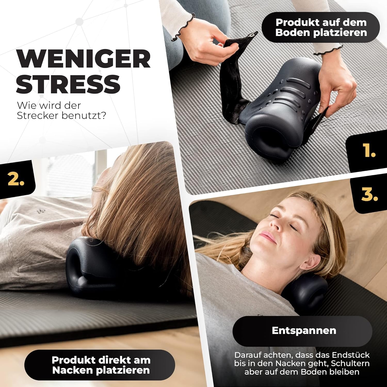 Nackendehner mit Wärme, Nackendehner gegen Nackenschmerzen, Nackendehner gegen Kopfschmerzen, bewölkter Hals für Nackendehnung, orthopädische zervikale orthopädische Kissen Naty Shop