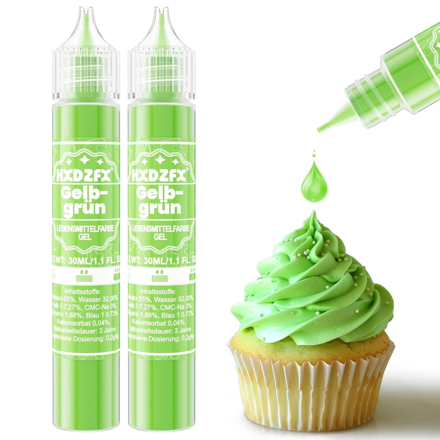 Gel-Lebensmittelfarbe – HXDZFX 2×30 ml, zuckerfreie Lebensmittelfarbe, hochkonzentriert, zum Dekorieren von Kuchen, weißem Fondant, Makronen, Keksen, Backen, Ostereiern, Schleim (Traubenviolett)