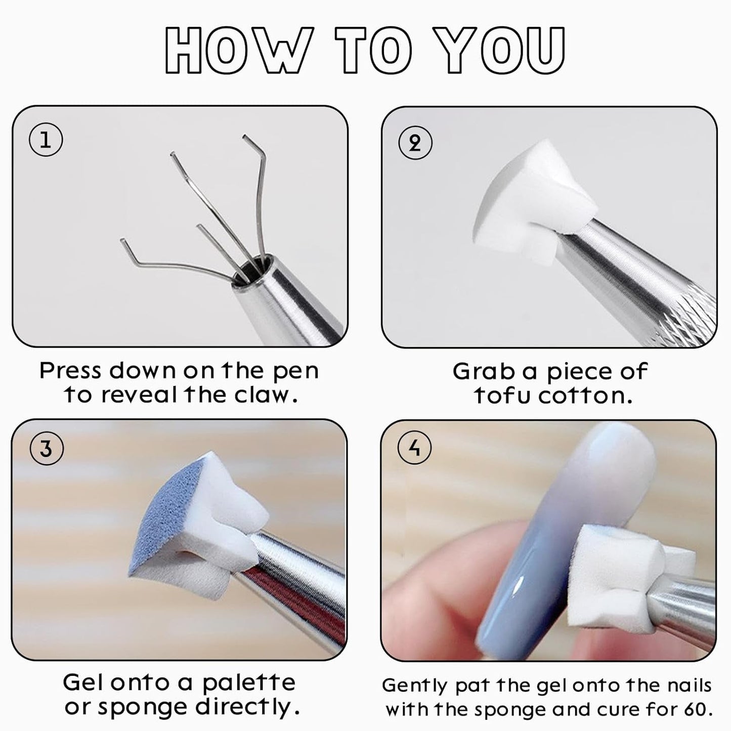 100 Stück Nail Art Schwamm Mit Metallgreifer, Sponge Brush Applicator, Sponge Nagel Pinsel, Nageldesign Zubehör Schwammpinsel, Verwendet, Um Eine Vielzahl Von Gradient Nail Art Patterns Zu Ersetzen