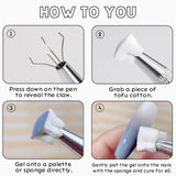 100 Stück Nail Art Schwamm Mit Metallgreifer, Sponge Brush Applicator, Sponge Nagel Pinsel, Nageldesign Zubehör Schwammpinsel, Verwendet, Um Eine Vielzahl Von Gradient Nail Art Patterns Zu Ersetzen
