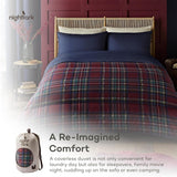 Night Lark Bettdecken- und Kissenbezug-Set, 10,5 Tog, Einzelbett, klassisches rotes Schottenmuster, luxuriöse Bettwäsche, hypoallergen, maschinenwaschbare Bettdecken und Bettdecken Naty Shop