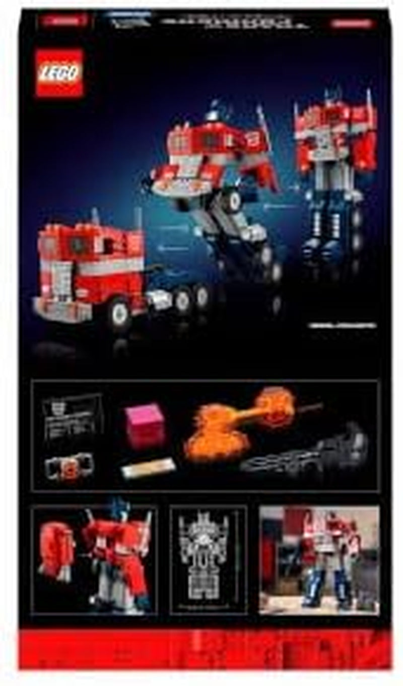 LEGO 10302 Icons Optimus Prime Set, 2-in-1-Roboterfigur und Modell-Truck, Transformers-Spielzeugmodellbausatz für Erwachsene, Geburtstags- oder Weihnachtsgeschenk für Männer, Frauen, Sie und Ihn. Bausets Besuchen Sie den LEGO-Store