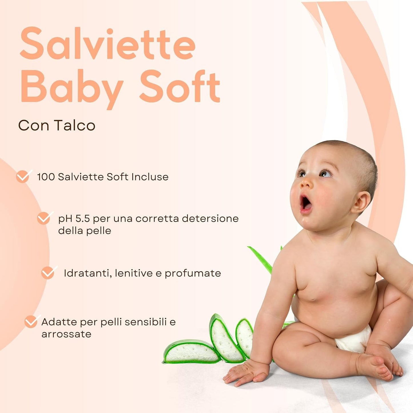 Aloe-Baby-Feuchttücher für empfindliche Haut, alkoholfrei, hautfreundlich, pH-Wert 5,5, leicht parfümiert, 1728 Stück (24 Packungen)