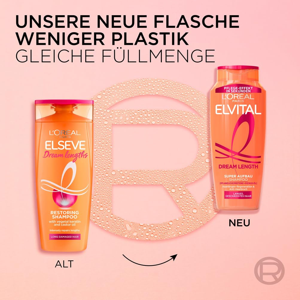 L'Oréal Paris Elvital Dream Length Super Building Shampoo, für traumhaft langes Haar L'Oréal Shower and Bath