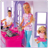 Simba 104661996 – Steffi Love Dreamhouse, großes Spielhaus, 4 Räume, KEINE PUPPEN, 84 cm hoch, zwei Etagen, funktionale Glocke, zusammenklappbar Naty Shop Puppenhäuser