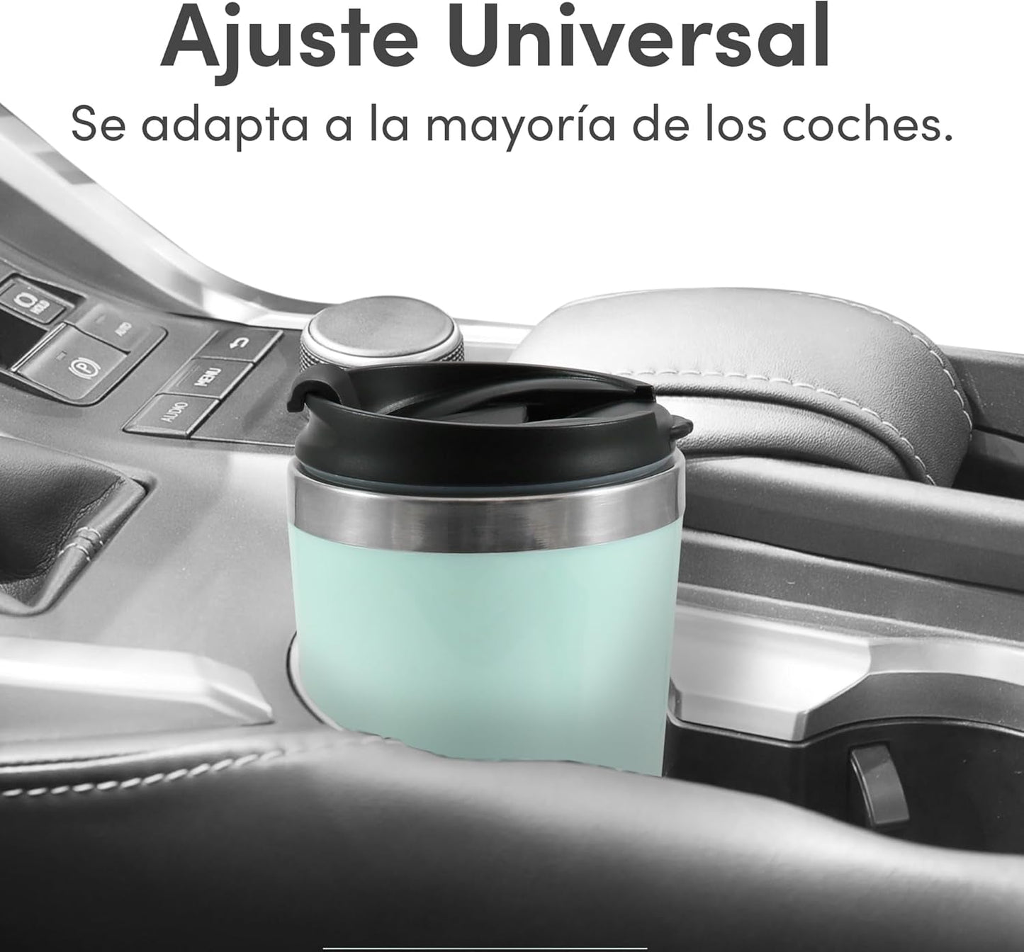 EHC113M# Kompakter persönlicher Filter-Espressobereiter für Einzelportionen mit Edelstahl-Reise-Thermobecher im Inneren, gemahlener Kaffee, wiederverwendbarer Filter, Mintgrün, 400 ml