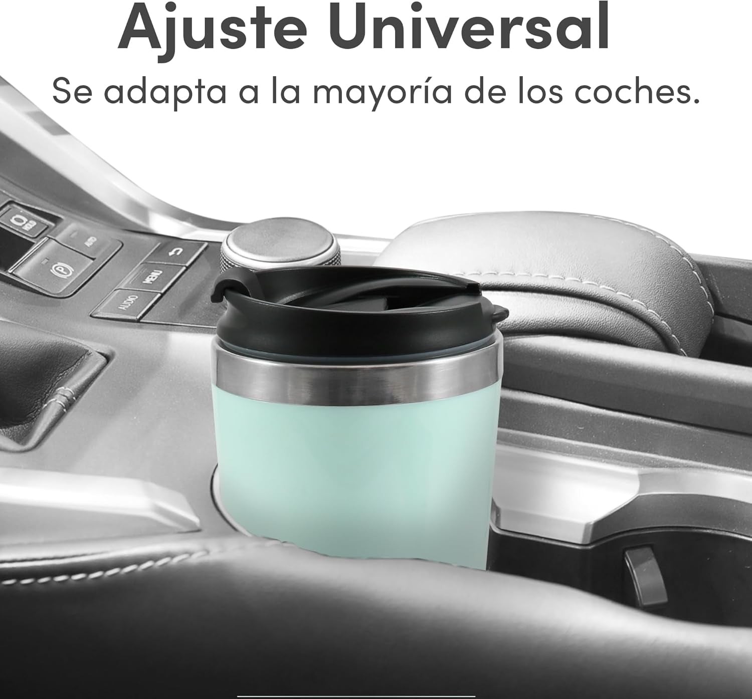 EHC113M# Kompakter persönlicher Filter-Espressobereiter für Einzelportionen mit Edelstahl-Reise-Thermobecher im Inneren, gemahlener Kaffee, wiederverwendbarer Filter, Mintgrün, 400 ml