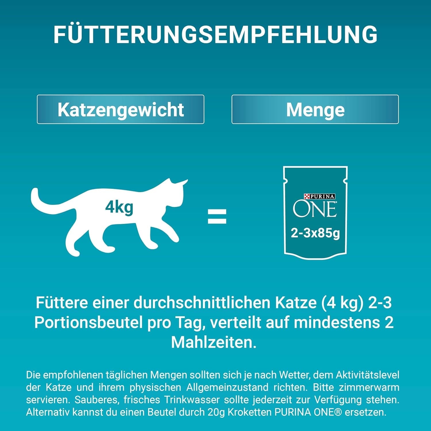 PURINA ONE Adult Nassfutter für Katzen, zarte Stücke in Hühnersauce, 26er Pack (26 x 85g)