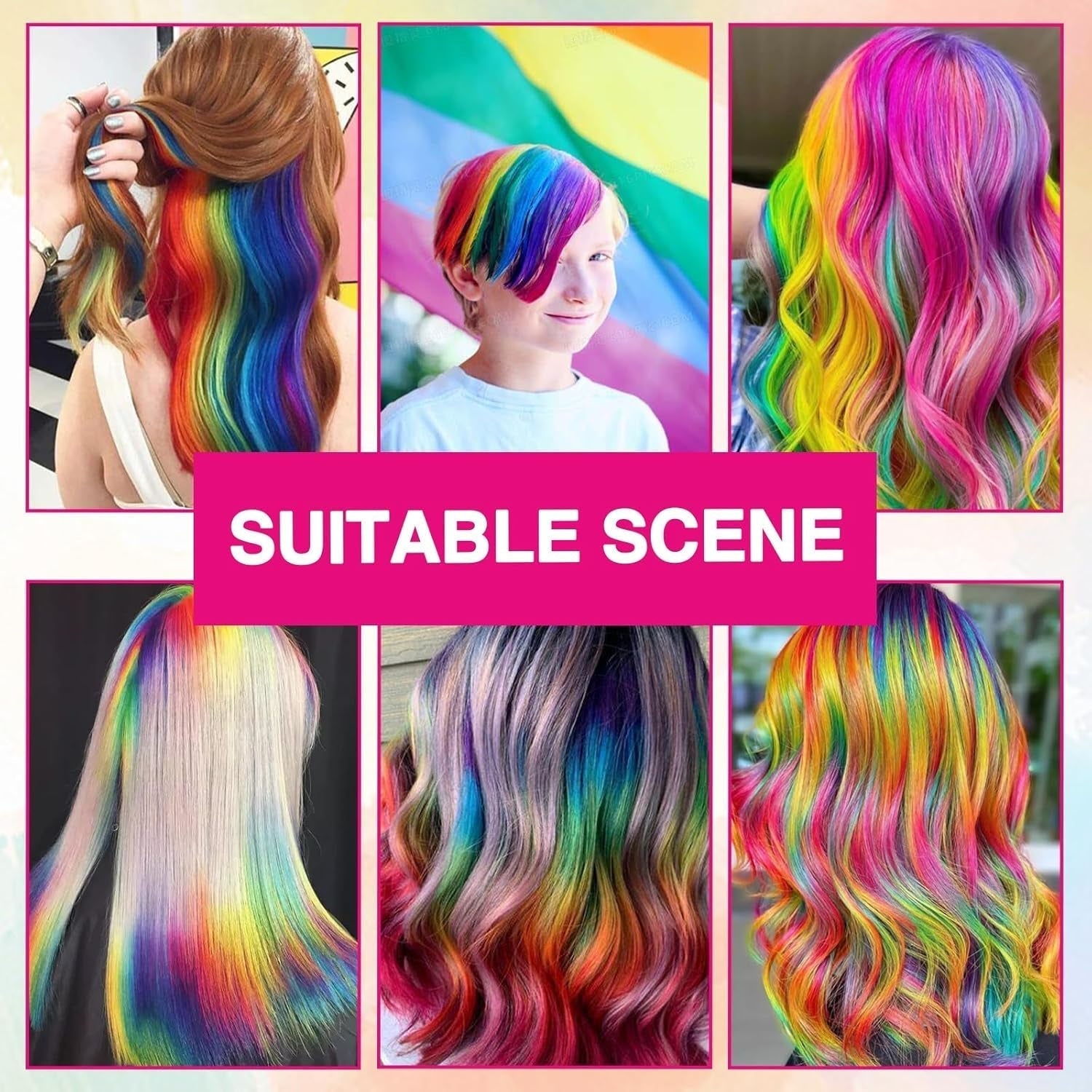 5 Farben Temporäre Haarfarbe für Kinder, waschbare Farbe, Mascara, Haarkreide, Salon-Haarfarbe, Naty Shop