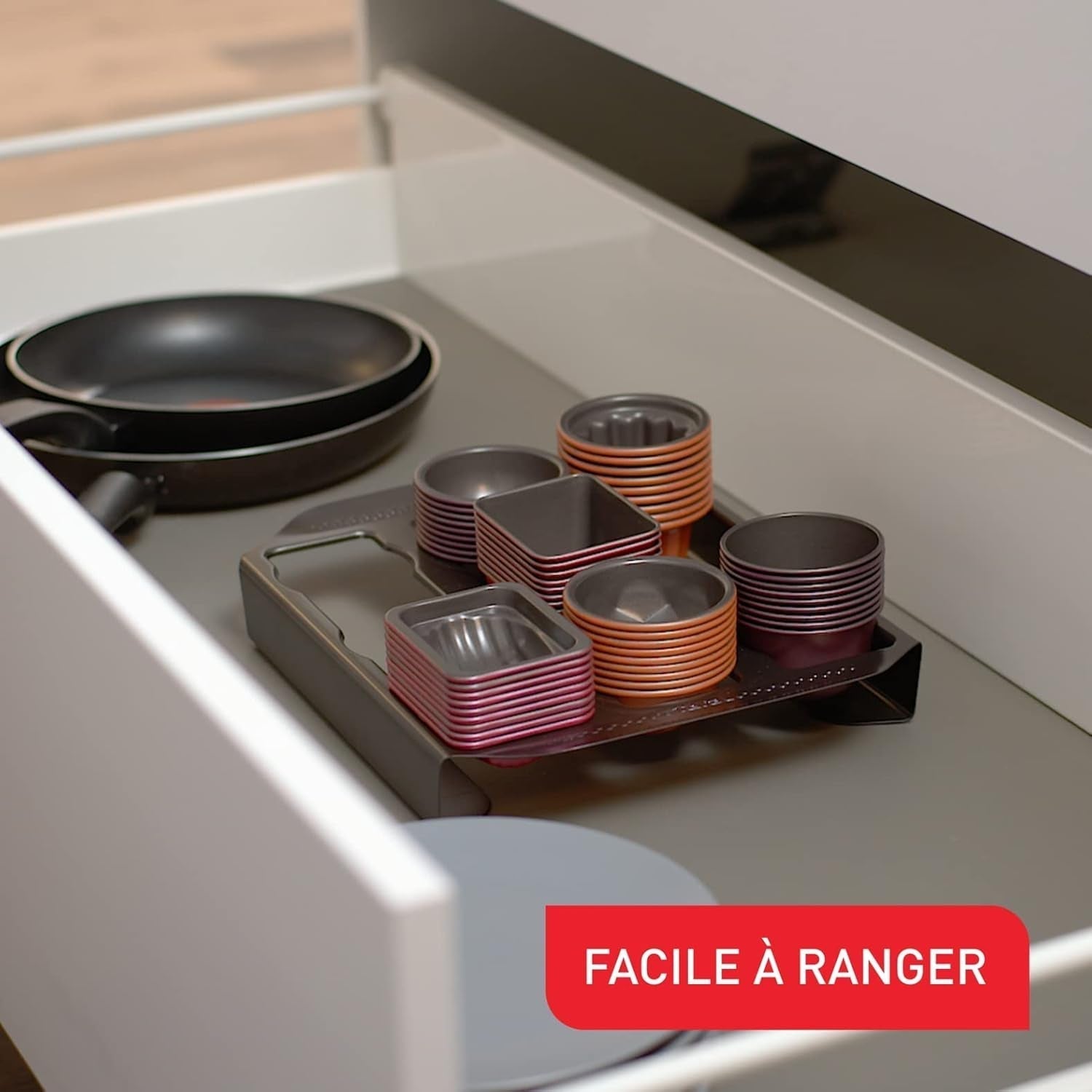 Tefal Creabake J3089304 3 Stück Brioche-Backform Antihaft-Beschichtung, Leicht Entnehmbar, Stapelbar, Einfache Ausstellung, Backform Formen und Backbleche Naty Shop