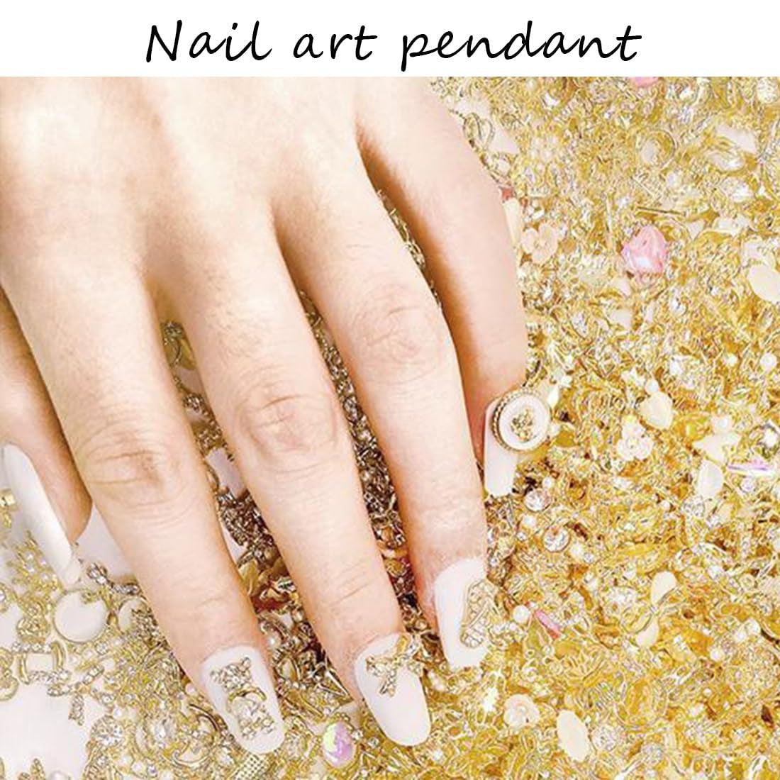 50 Stück Gold Nail Charms, 3D Shiny Nail Art Charms, Glitzersteine ​​​​Nägel Perle Legierung Nagel, Schmetterling Strasssteine ​​​​Nägel Charms, DIY Nail Art Zubehör, Für Mädchen Frauen