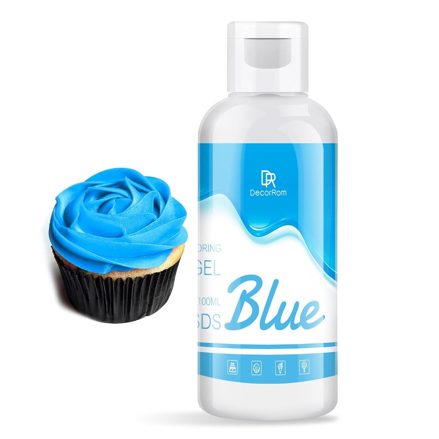 Gel-Lebensmittelfarbe – 120 g konzentrierte Lebensmittelfarbe zum Dekorieren von Kuchen, Backen, Keksen, Macarons – zuckerfreie Lebensmittelfarbe für Getränke, Kuchendekoration, DIY-Schleim, Osterei (weiß)