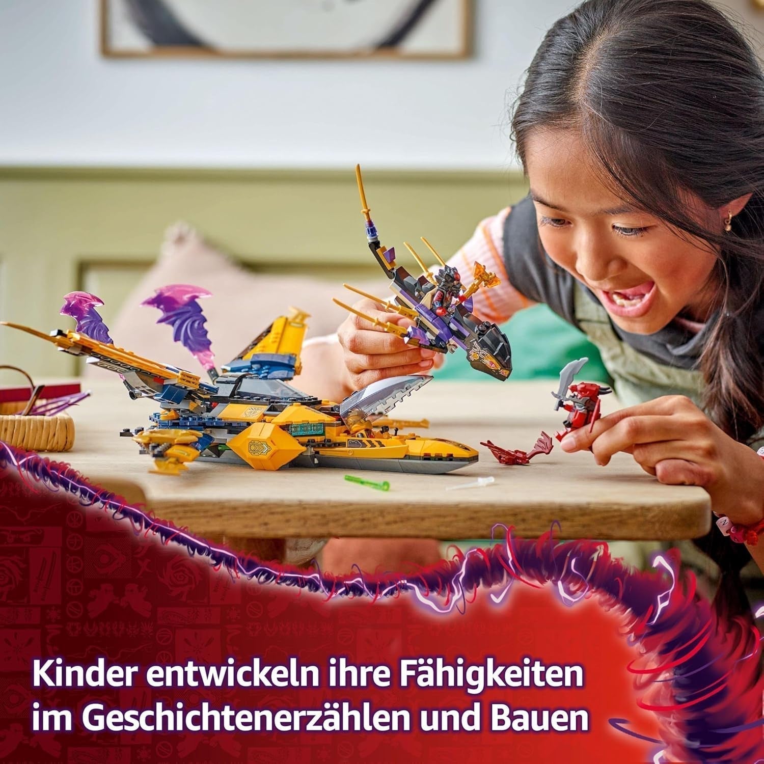 Ras und Arins LEGO NINJAGO Super Storm Flyer – Spielzeug mit Drohne, Shootern, Rotorblättern und Motoren – inkl. 3 Ninja-Rollenspiel-Minifiguren – Bauset für Jungen und Mädchen ab 8 Jahren 71833 Bausets Besuchen Sie den LEGO-Store