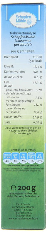 Schapfen Mill gemahlener Leinsamen 200 g Packung (10 Stück)