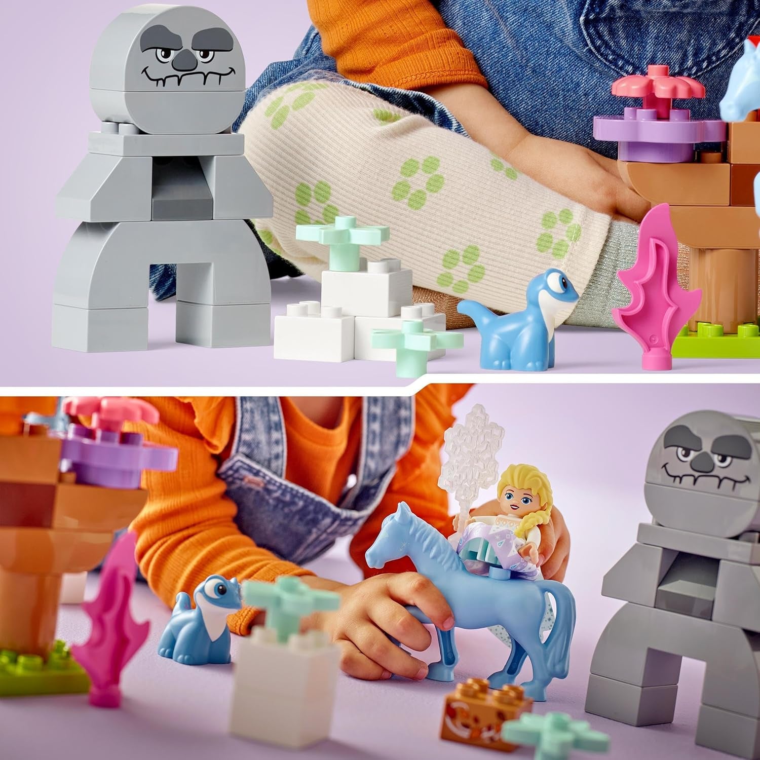 LEGO DUPLO | Disney ELSA und Bruni im Zauberwald, Eiskönigin, 4 Figuren, Spielzeug für 2-Jährige, Vorschulgeschenk für Mädchen und Jungen ab 2 Jahren, basierend auf „Die Eiskönigin 2“ (10418) Bausets. Beuche den LEGO-Store
