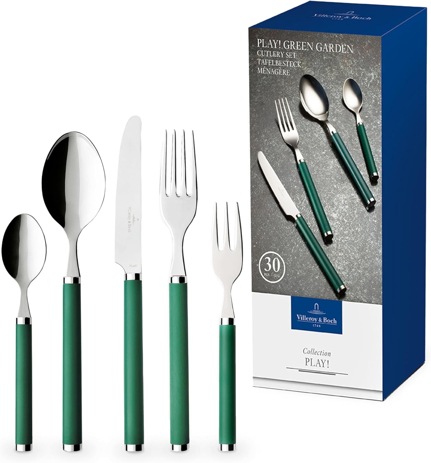 Villeroy & Boch - Besteckset Play! Green Garden, 30 Stück Küche Naty Shop