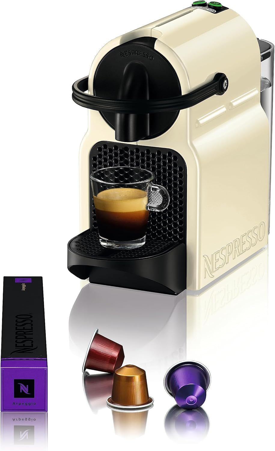 Nespresso Kapsel-Espressomaschine De'Longhi EN 80.B Inissia, Hochdruckpumpe und Energiesparfunktion, automatische Abschaltung nach 9 Minuten, Tassenvolumen für Espresso und Lungo, 0,7 l Wassertank, schwarz