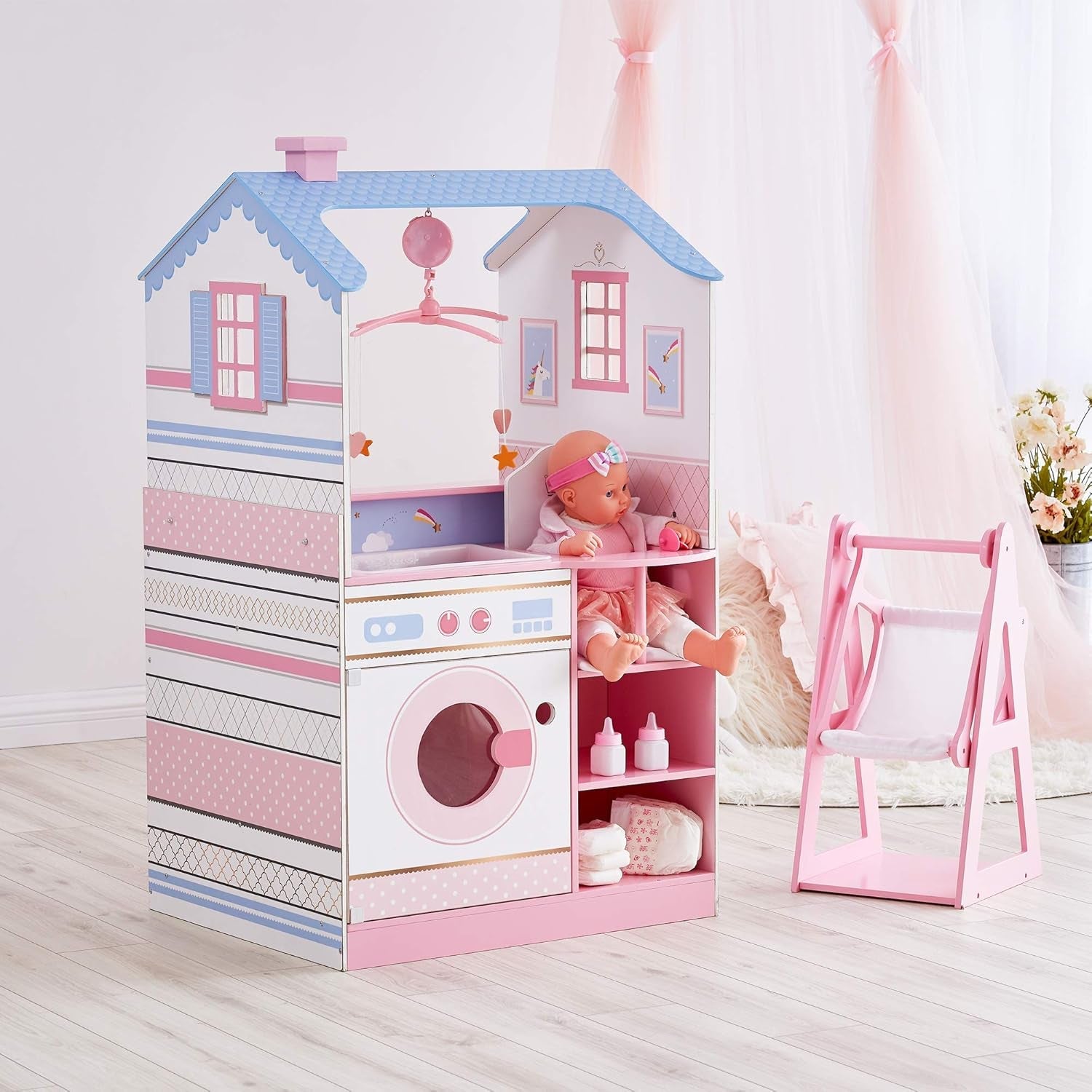 Olivia's Little World Teamson Kids Holzpuppen, 45 cm, doppelseitig, für Kinder TD-11460W