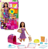 Adoption Barbie Puppy – Puppe und 2 Welpen, mit Adoptionsurkunden, Farbwechseleffekt, Käfig und Zubehör, für Kinder ab 3 Jahren, HKD 86