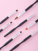 Nail Art Pinsel Set, 10 Stück Nageldesign Malerei Pinsel, Professionelle Nail Art Design Pinsel, Nail Fine Liner Pinsel, Schwarz