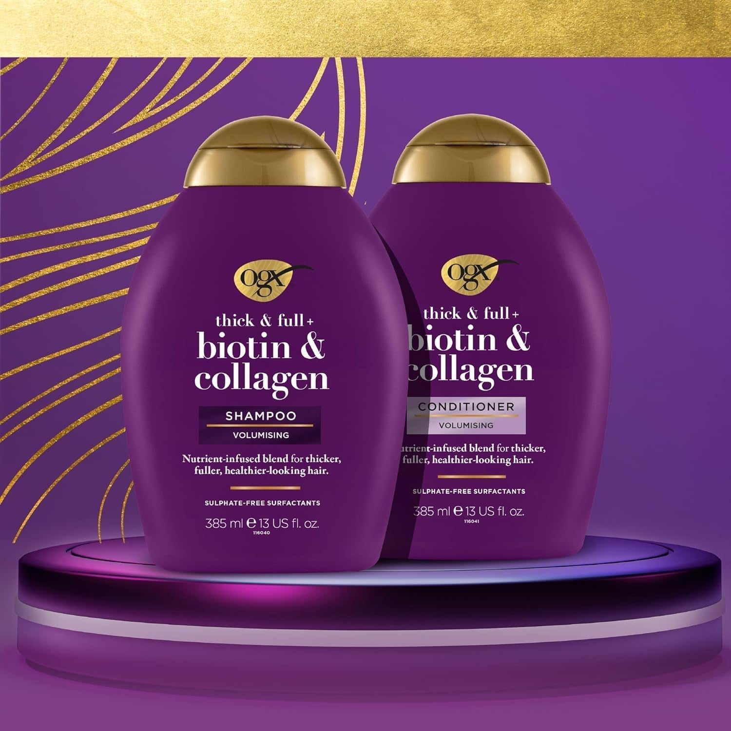 OGX Biotin & Collagen Shampoo (385 ml), Haarstärkendes Shampoo für feines und dünnes Haar OGX Dusche und Bad