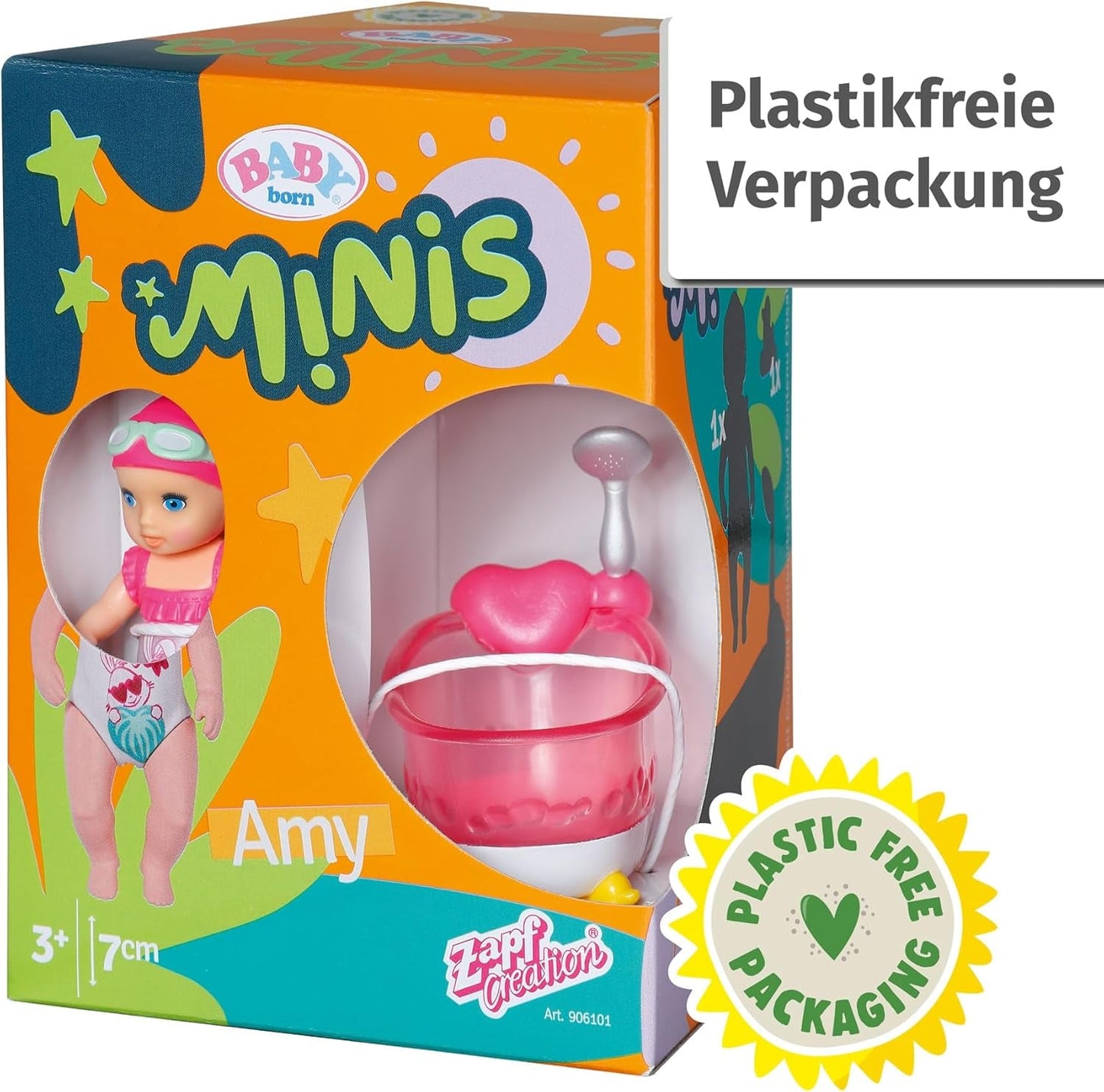 BABY born Minis Spielset mit Minis Puppe Amy und Duck, 906101 Zapf Creation