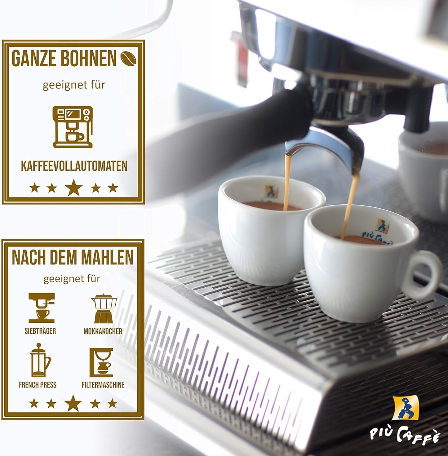Café Crème Kaffeebohnen, würzig, kräftig, intensiv und gehaltvoll, Arabica und Robusta, Schweizer Trommelröstung, ganze Bohnen für Volllautomaten Schümli Royal 1 kg