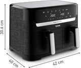 Tefal Dual Easy Fry Heißluftfritteuse mit zwei Kammern, 5,2/3,1 Liter Fassungsvermögen, zwei unabhängigen Schubladen, 7 Programmen Haushaltsgeräte Naty Shop